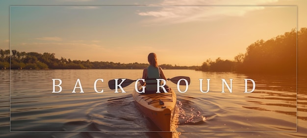 PSD kayaking at sunset on a calm lake