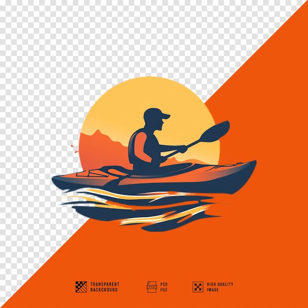 kayaking vector logo transparent png file