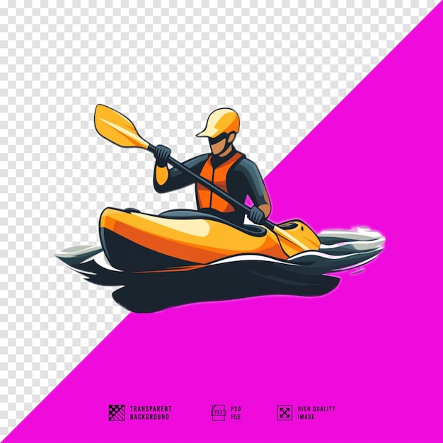 PSD kayaking vector logo transparent png file