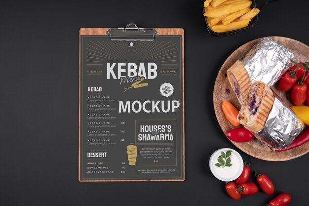 PSD kebab menu mockup design