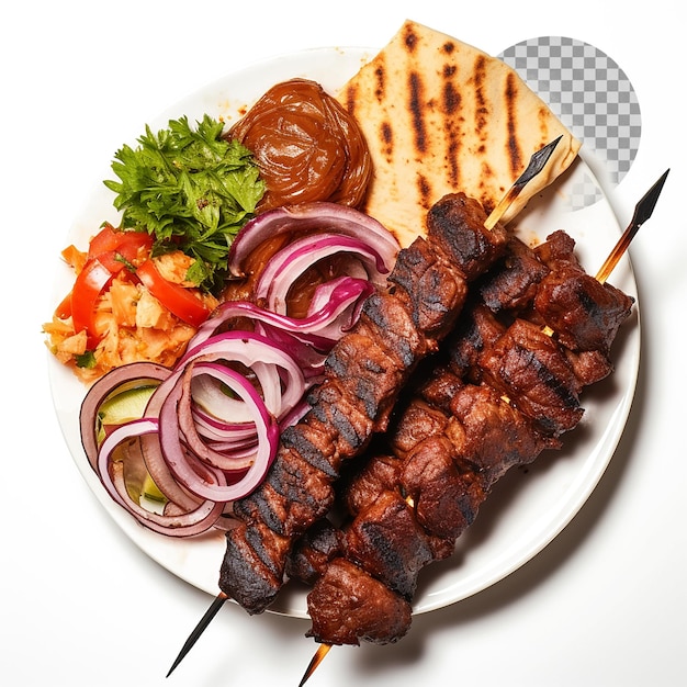 Kebab Variety of Meat Dishes on Transparent Background