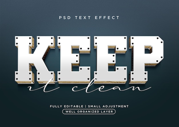 Keep 3d style text effect