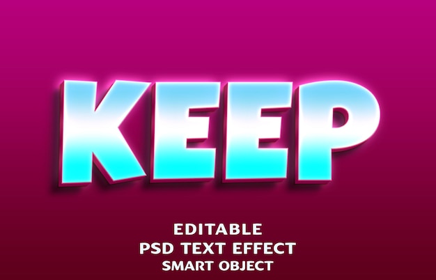 keep 3d text effect design