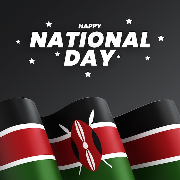 PSD kenya flag design national independence day banner editable text and background