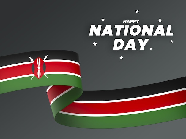 Kenya flag element design national independence day banner ribbon psd