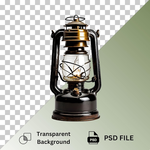 PSD kerosene lamp isolated on transparent background