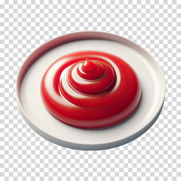 PSD ketchup on a plate transparent background