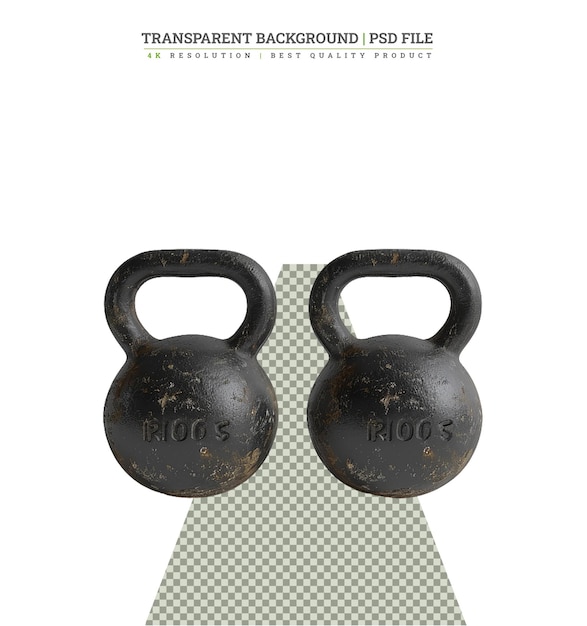 PSD kettle bells isolated in white background