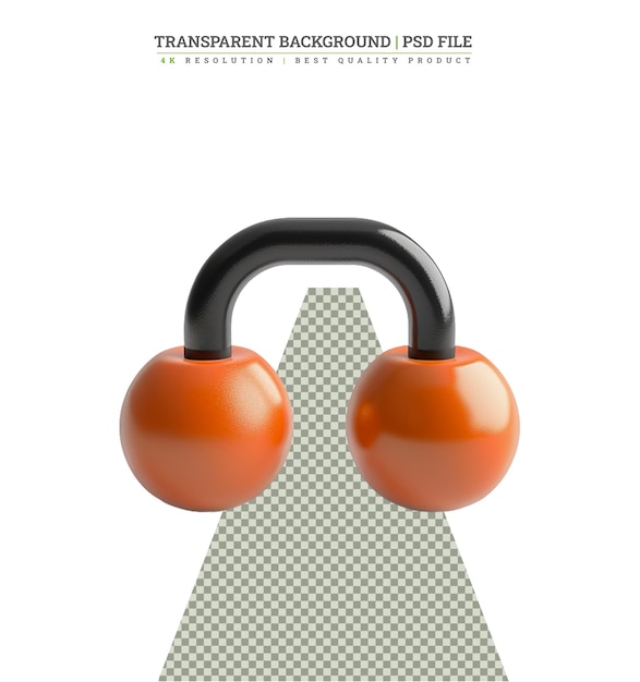 PSD kettle bells isolated in white background