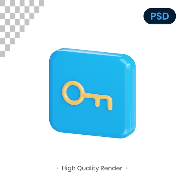 Key 3D Render Illustration Premium Psd