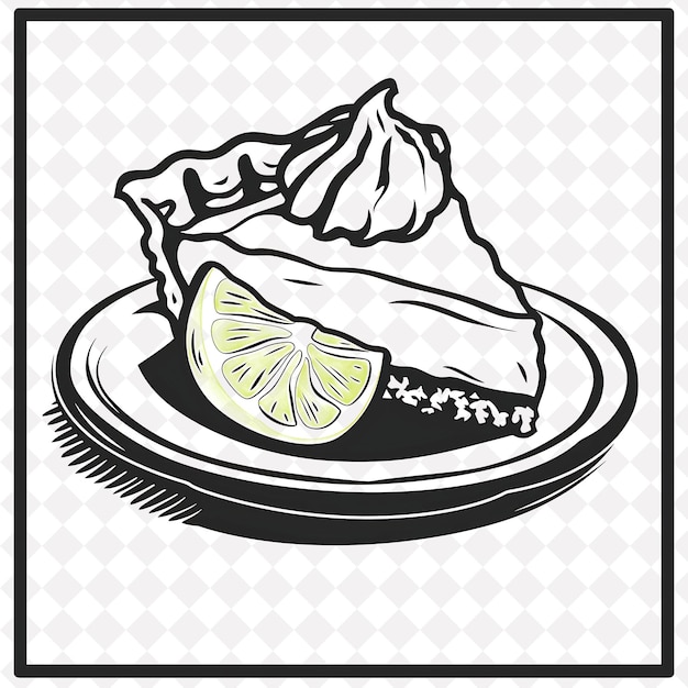 Key Lime Pie Food Icon With a Slice of Tart and Creamy Pie G Flat Illustration Food Vector Design