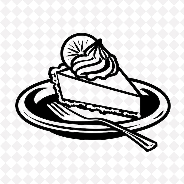 PSD key lime pie food icon with a slice of tart and creamy pie g flat illustration food vector design