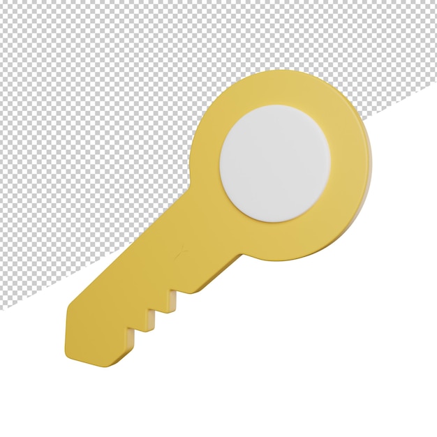 Key Locks Security side view 3d rendering icon illustration on transparent background