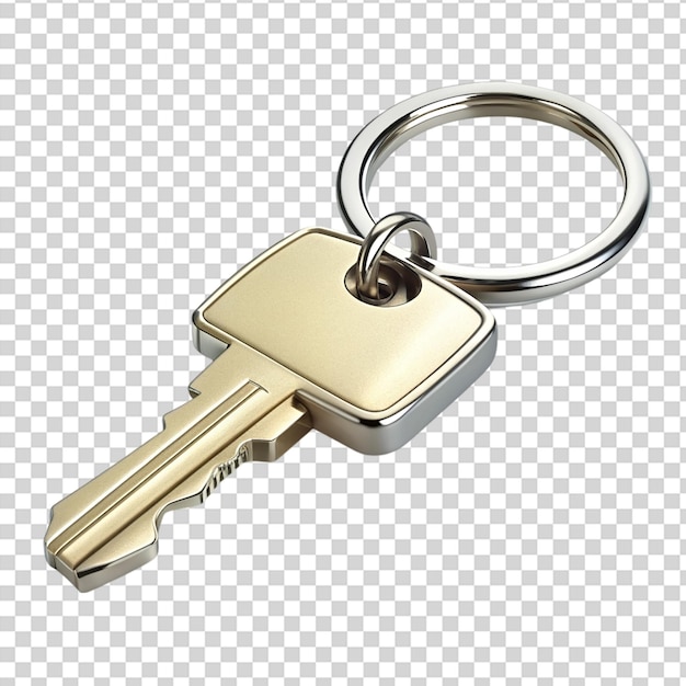 PSD a key with a key ring on it on transparent background