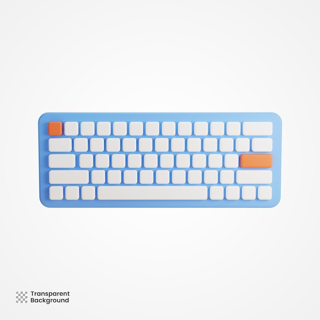 keyboard 3d cartoon illustration