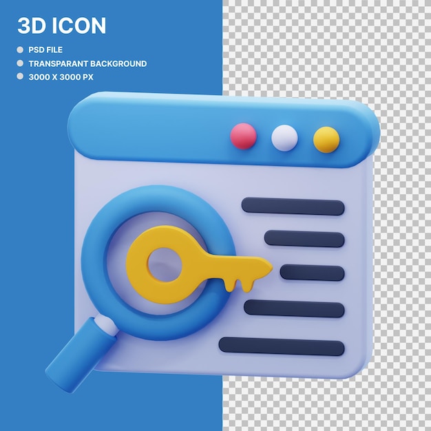 PSD keyword research 3d graphic illustration