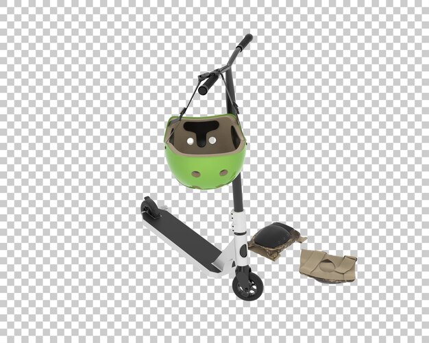 PSD kick scooter isolated on transparent background 3d rendering illustration