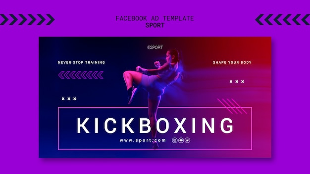 Kickboxing training social media promo template