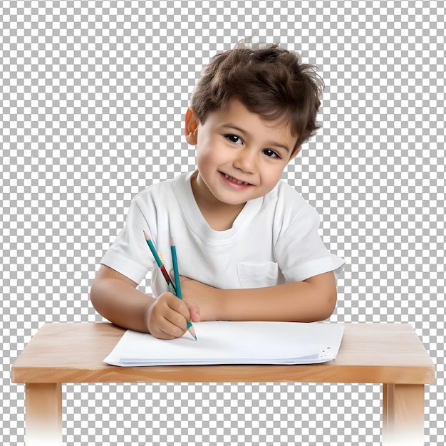 PSD kid drawing png isolated on transparent background