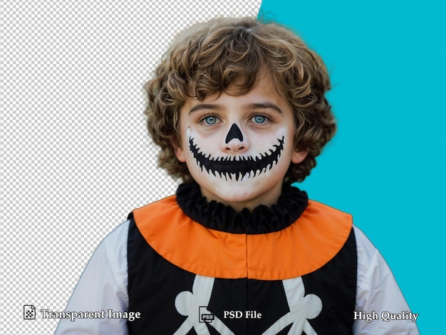 PSD kid in halloween costume transparent