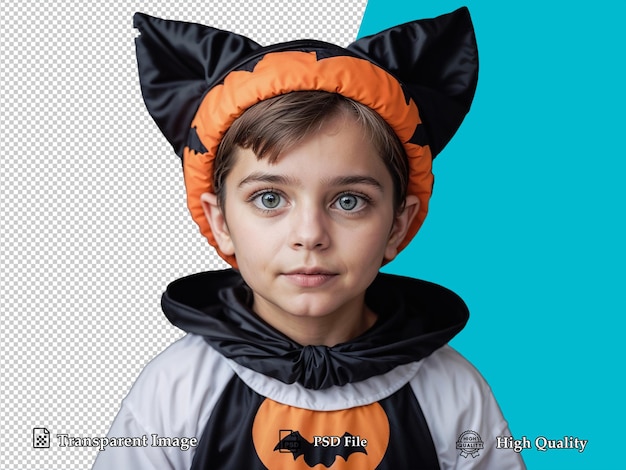 PSD kid in halloween costume transparent