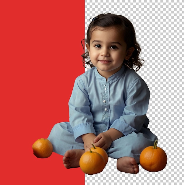 PSD kid holding diya stock photo