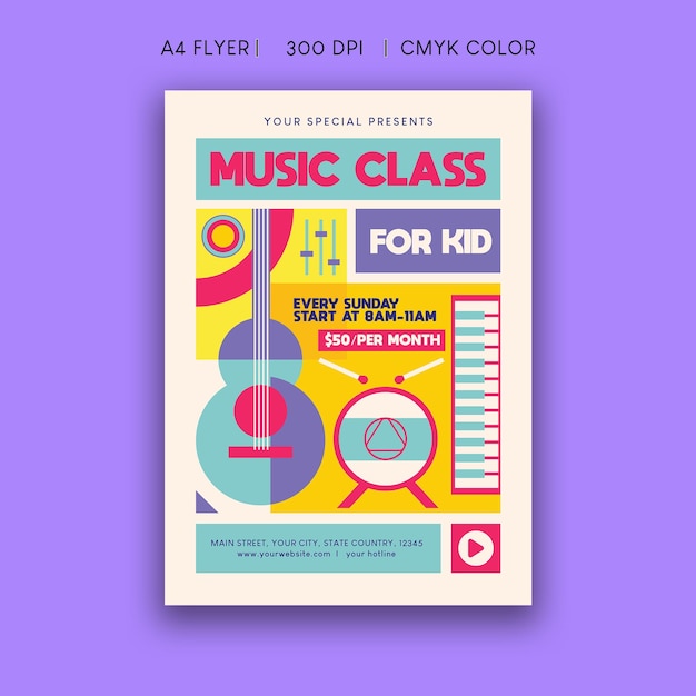 PSD kid music class flyer