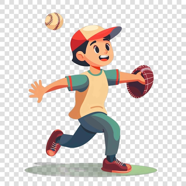 PSD kid playing baseball illustration