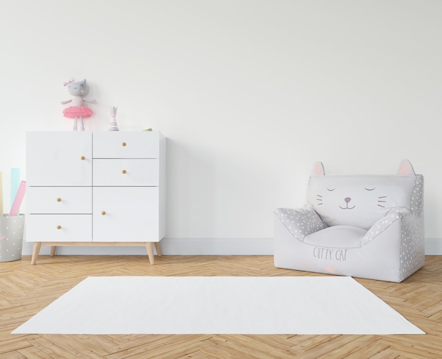 Kid's room with white carpet