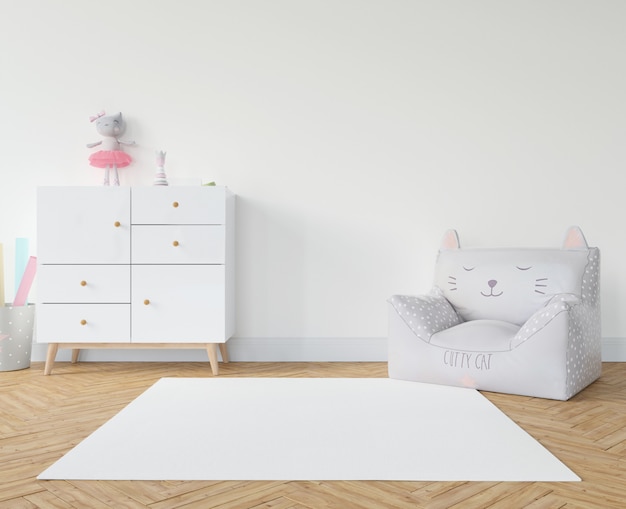 Kid's room with white carpet