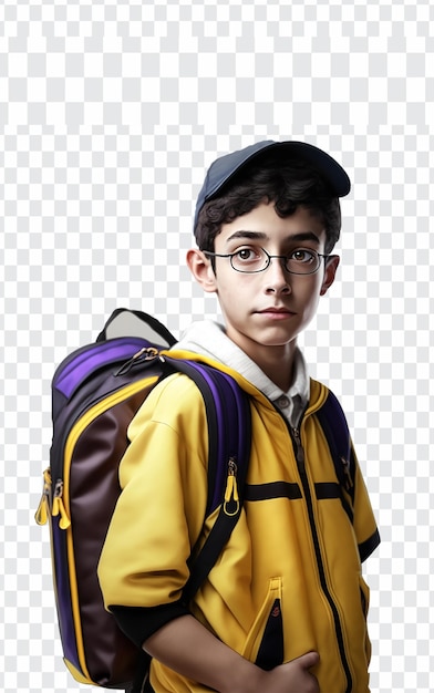 Kid Student With Backpack Isolated on Transparent Background