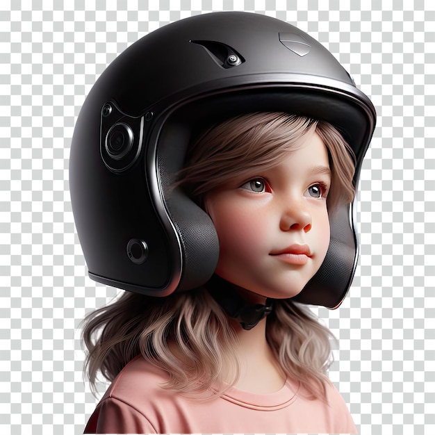 kid wearing helmet transparent background