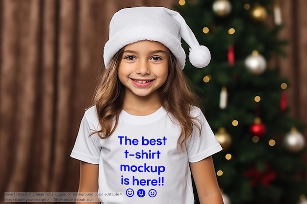 kids apparel mockup christmas background