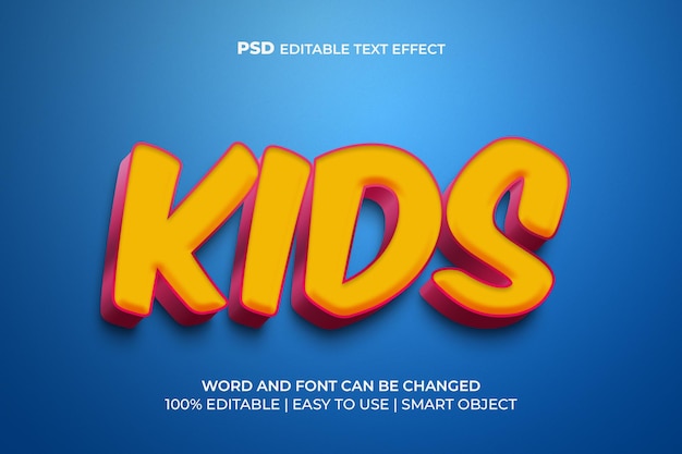 Kids cartoon 3d text style effect