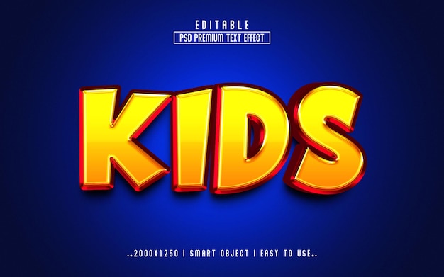 Kids Editable 3d Text Effect Style