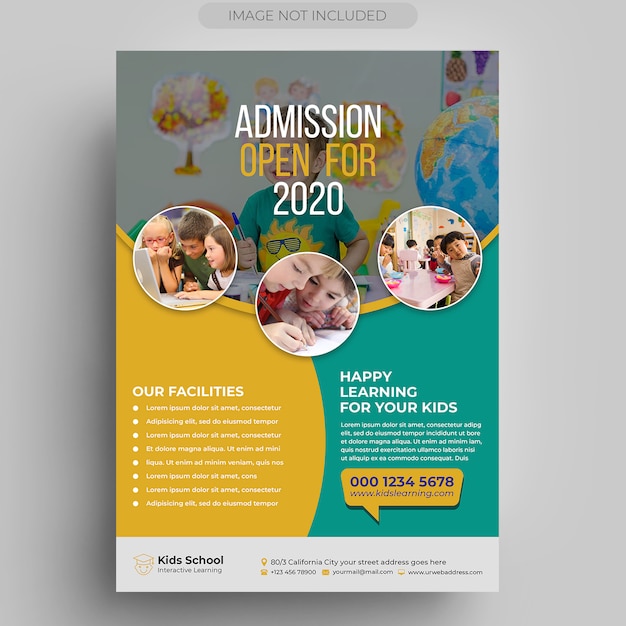 PSD kids education flyer template