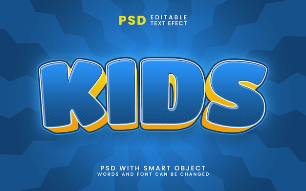 Kids fun happy 3d editable text effect