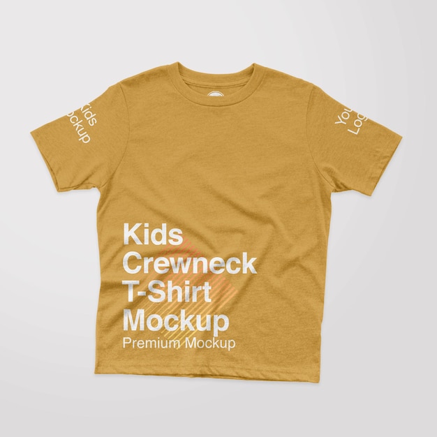 Kids Heather Texture Crewneck TShirt Front Mockup