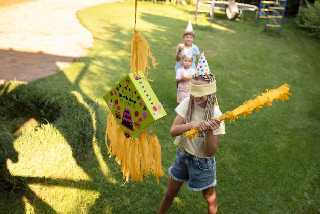 PSD kids party with pinata mockup