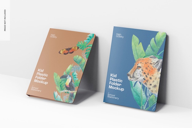 Kids Plastic Folders Mockup