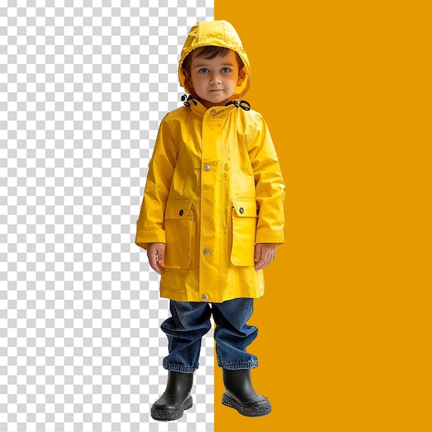 PSD kids raincoat png isolated on transparent background