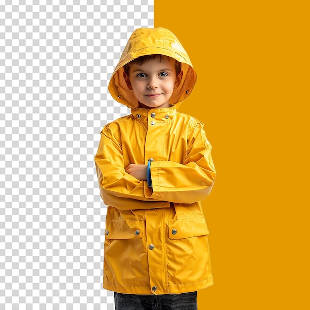 PSD kids raincoat png isolated on transparent background