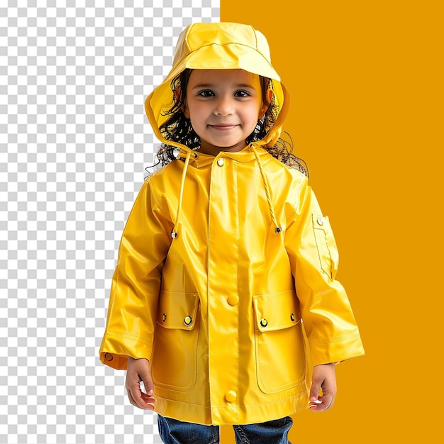 PSD kids raincoat png isolated on transparent background