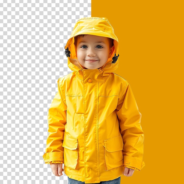 PSD kids raincoat png isolated on transparent background