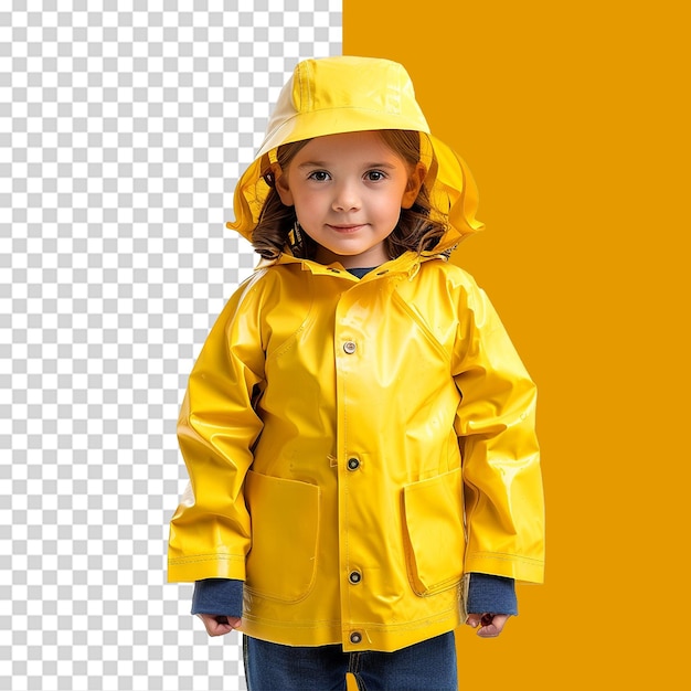 PSD kids raincoat png isolated on transparent background