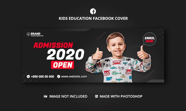 Kids school admission social media cover,Facebook cover template