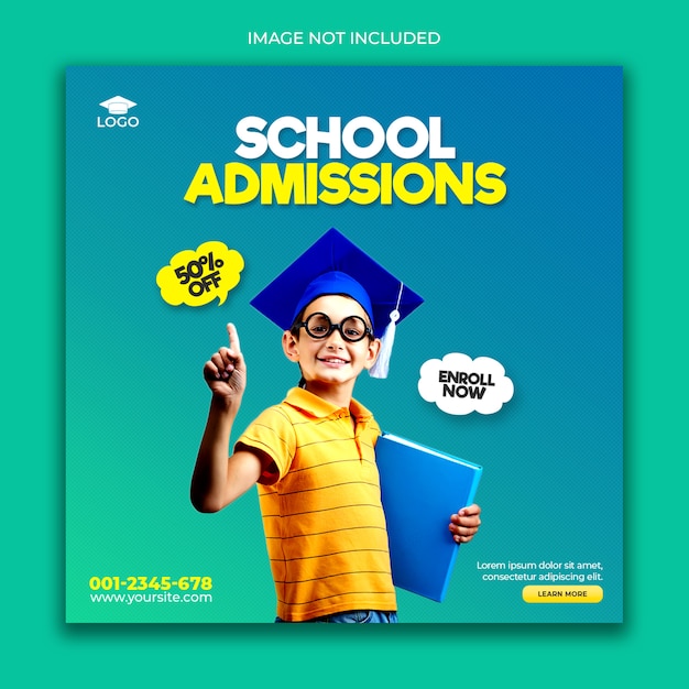 Kids school education admission social media banner