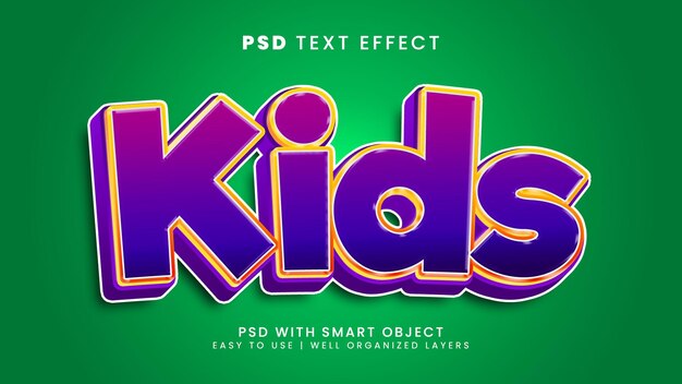 Kids text effect editable cartoon and comic text style