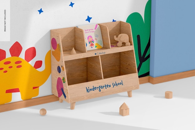 Kindergarten Bookshelf Mockup