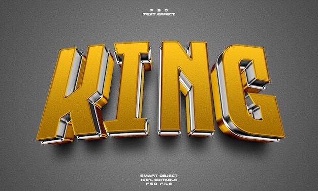 King 3D editable text effect